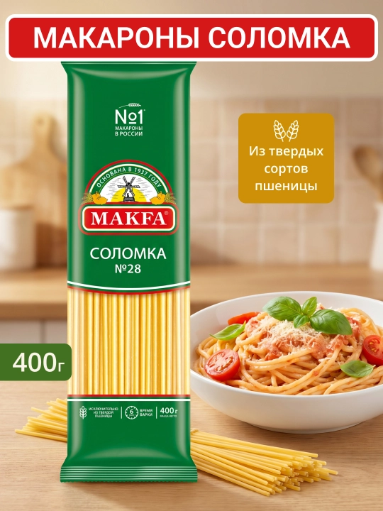 Makaron Makfa solomka uzun, 400 g - 