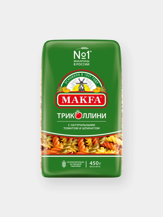 Макароны Makfa Триколлини Спирали 450гр