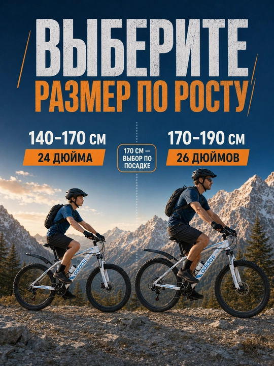 Tog‘ velosipedi, 24 dyuym, 21 tezlik, ikki diskli tormoz, old amortizator, po‘lat rama