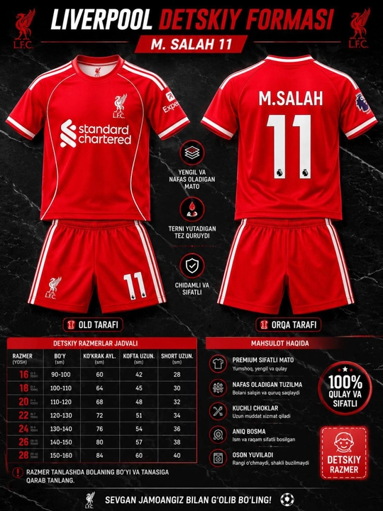 Детская футбольная форма MESSI M.SALAH HAALAND - 