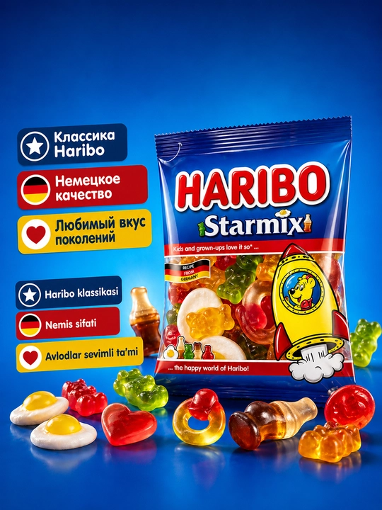 Marmelad Haribo Starmix chaynaladigan, 80 gr