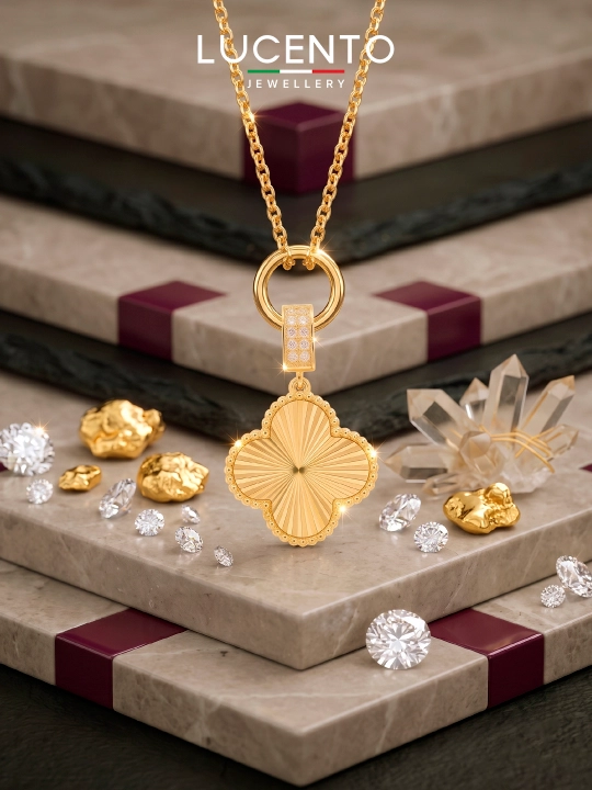 LUCENTO JEWELLERY 585 probali fianitli tilla zanjir va kulon, 8,4 g