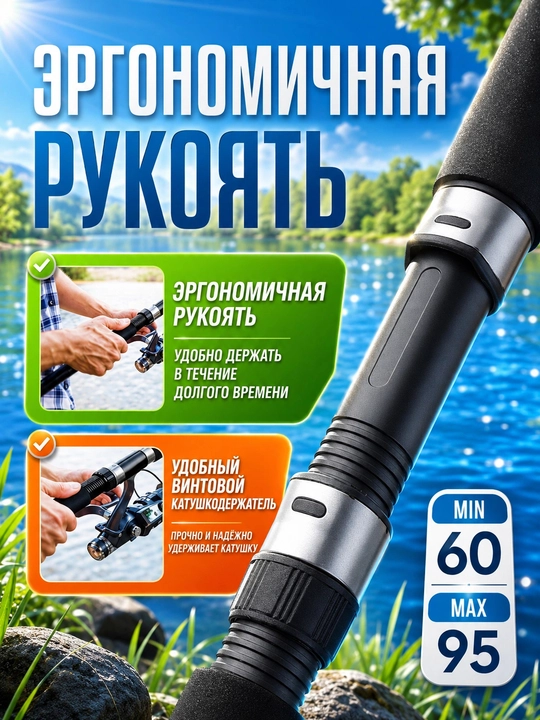 Спиннинг штекерный для рыбалки трехчастный TUOHAI 100-250 гр