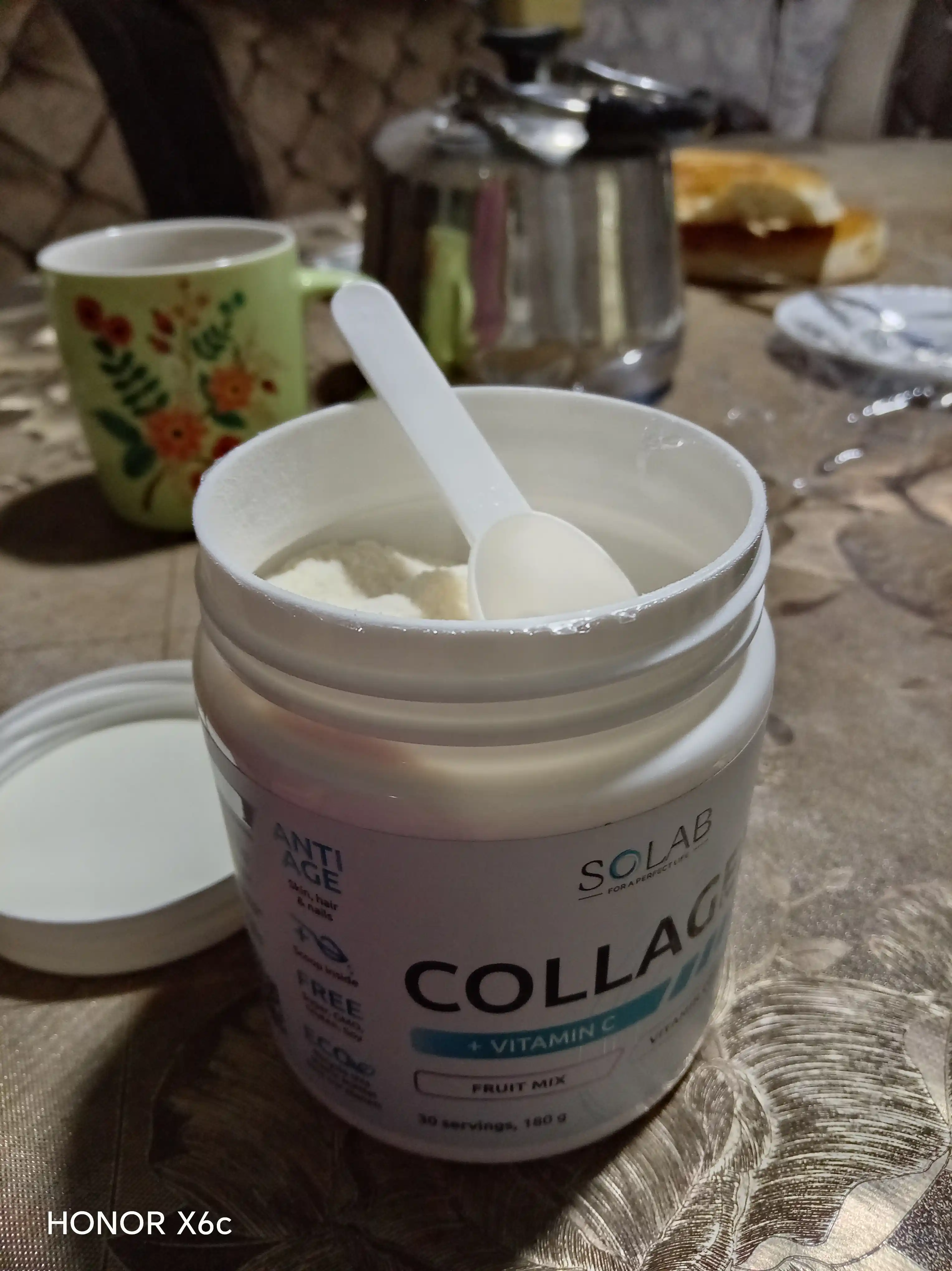 Kollagen + C vitamini, SOLAB, Mevali miks ta’mi, 180 g, 30 porsiya