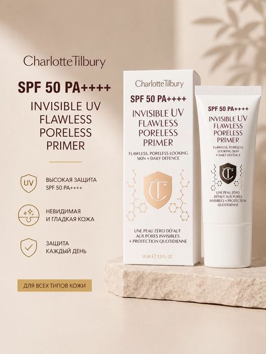 Charlotte Tilbury Invisible UV Primer SPF 50 PA++++ праймер, 60 мл - 