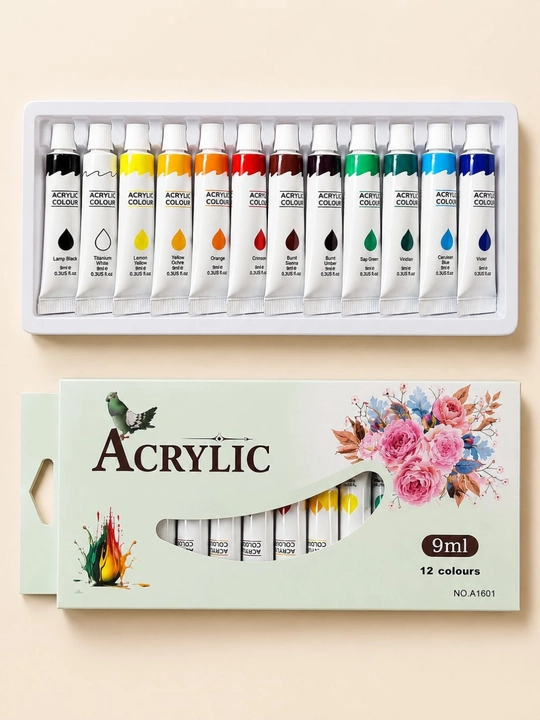Akril bo'yoq to'plami, haykaltaroshlik, oynalarga chizish,devorlar uchun, 12dona 12 ml