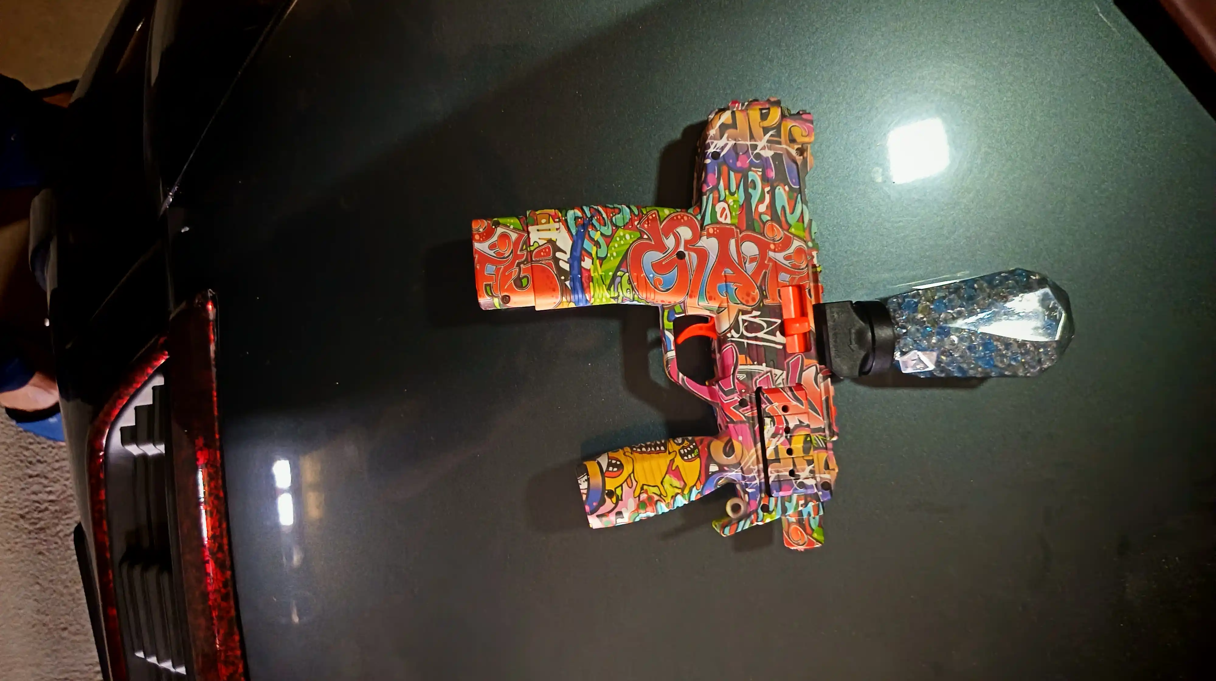 AK47, MP9, P90, AUG orbitsli gel avtomati, bolalar uchun batareyali blaster