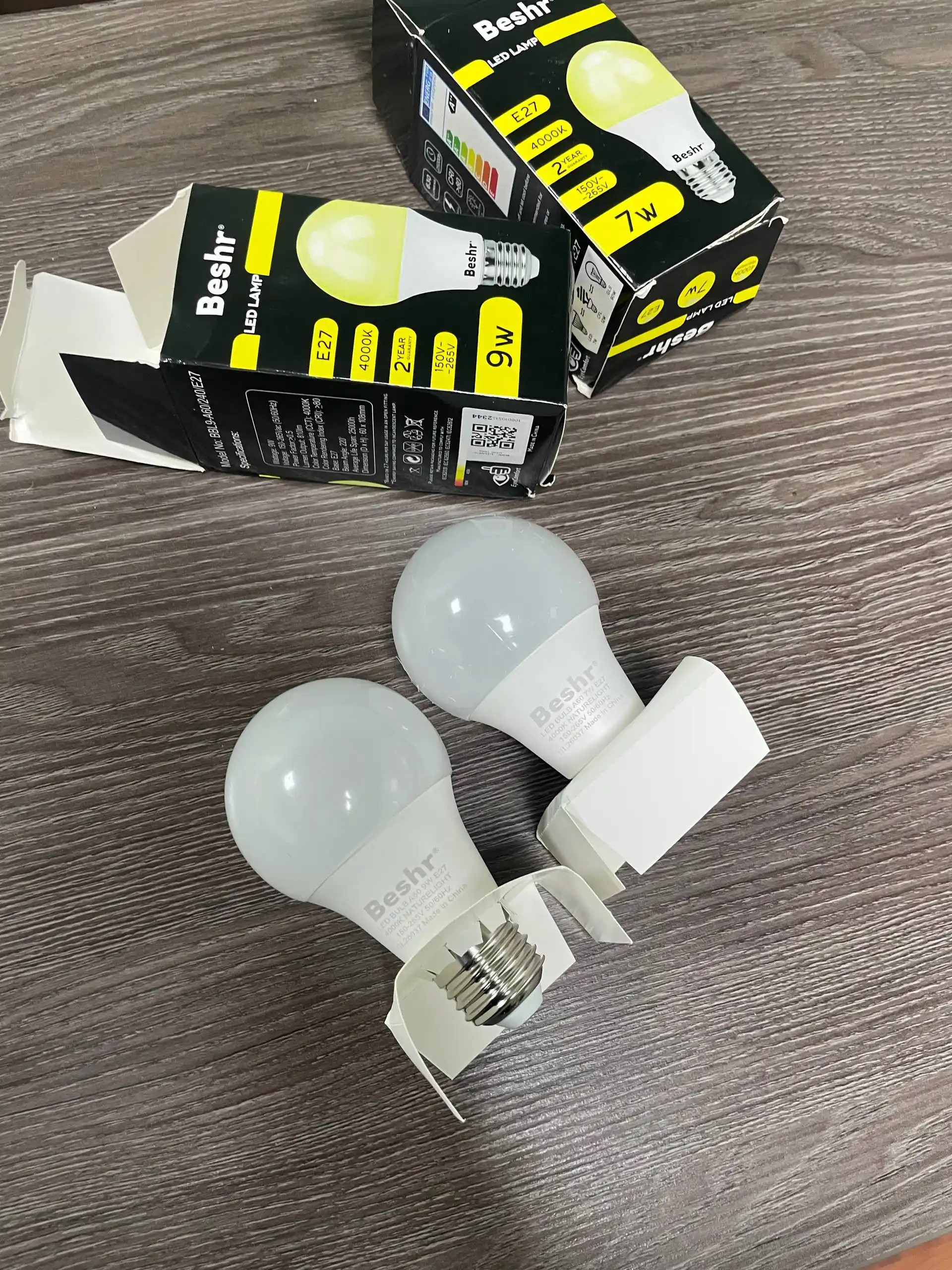 BESHR LED Лампа E27 4000K 150-265В, 7Вт/9Вт/12Вт/15Вт/18Вт, 2 Года Гарантии
