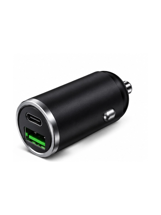 Avtomobil zaryadlagichi Type-C + USB, 2 portli, tezkor zaryadlash 12V/24V