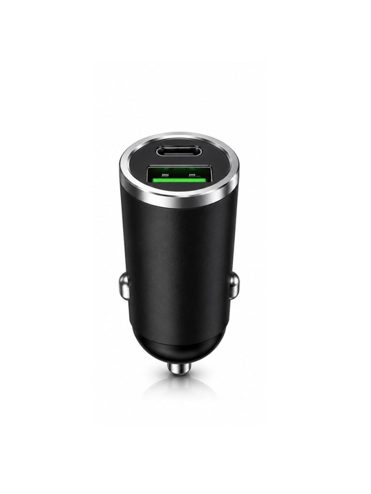 Avtomobil zaryadlagichi Type-C + USB, 2 portli, tezkor zaryadlash 12V/24V