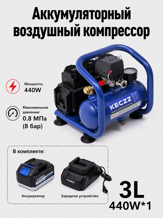 Компрессор безмасляный, бесшумный KECZZ 3Л/9Л/30Л/55Л/120Л/150Л*1390В - 