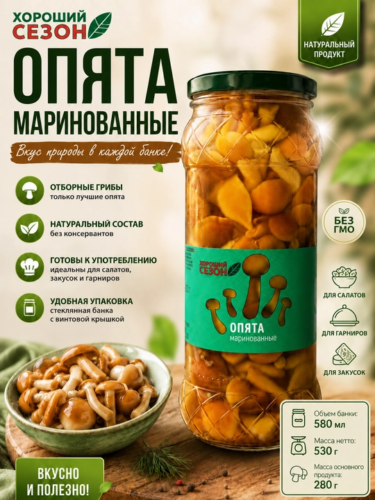 Marinadlangan OPYATA qo'ziqorinlari - 