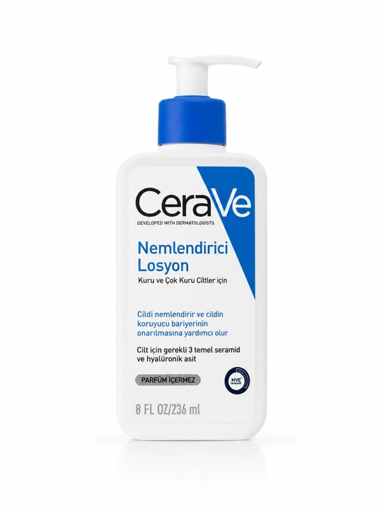 CeraVe Moisturizing Lotion quruq va sezgir teri uchun namlantiruvchi loson, 236 ml