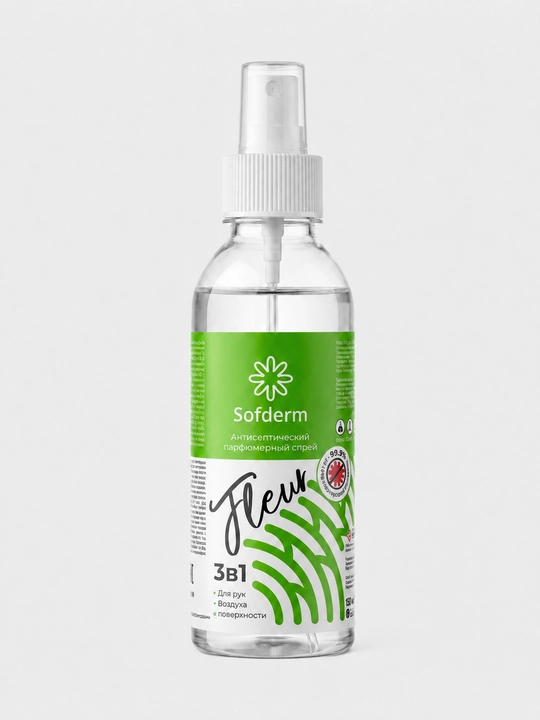 Sofderm Fleur 3in1 antiseptik parfyumer spreyi qo‘l, havo va yuzalar uchun