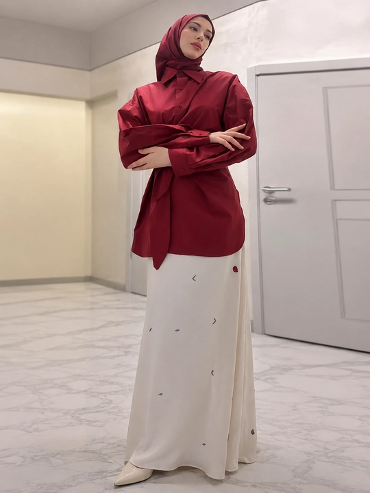 Ayollar o‘rama bluzka-rubashkasi, belbog‘li, uzun yengli S–2XL — ELLY FASHION