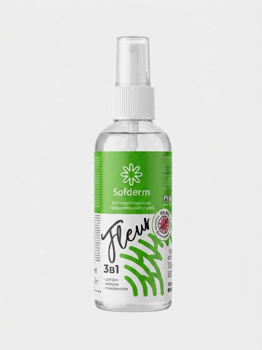 Sofderm Fleur 3in1 antiseptik parfyumer spreyi qo‘l, havo va yuzalar uchun