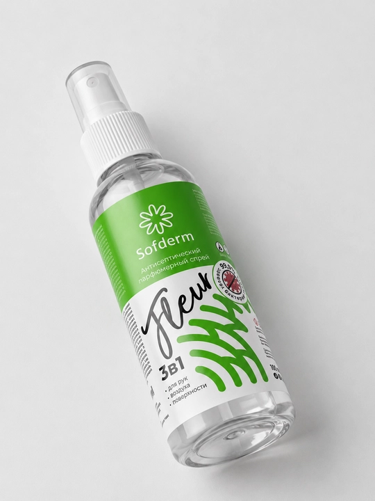 Sofderm Fleur 3in1 antiseptik parfyumer spreyi qo‘l, havo va yuzalar uchun