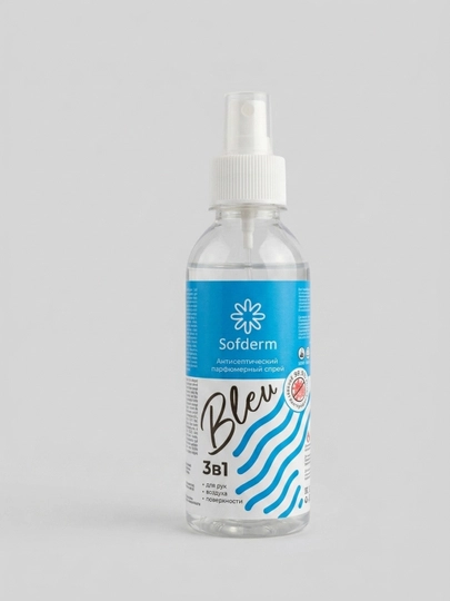 Sofderm Bleu 3in1 antiseptik parfyumer spreyi qo‘l, havo va yuzalar uchun