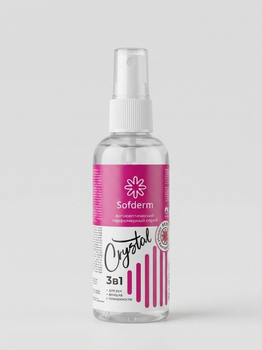 Sofderm Crystal qo‘l, havo va yuzalar uchun antiseptik spreyi
