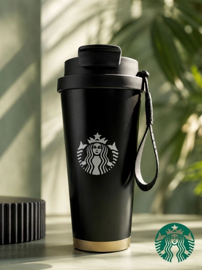 Термокружка Starbucks, из нержавеющей стали, с широким ремешком, 480 мл — WILDTRA-XBKBWB-ЧЕРН