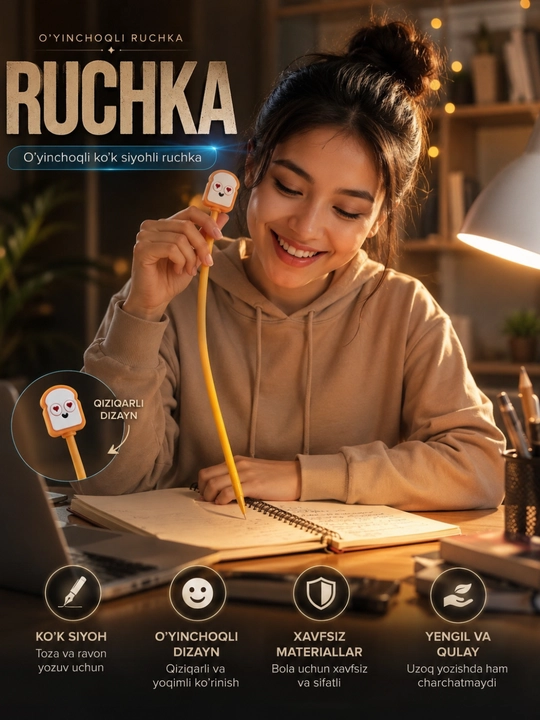 Gel ruchka, ko‘k ruchka, o‘yinchoq ruchka, maktab ruchkasi