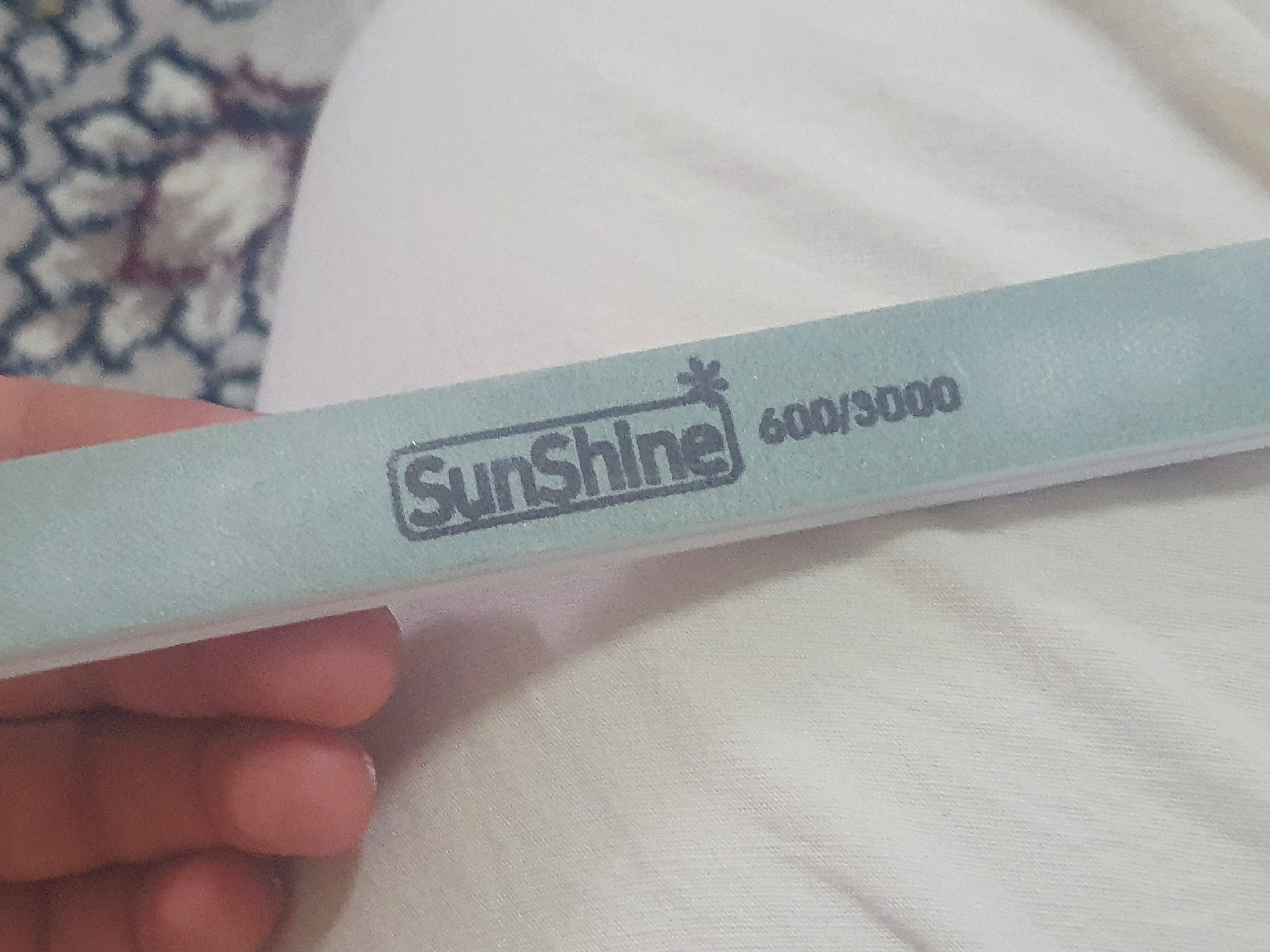 Пилочка для ногтей SunShine двусторонняя 600/3000 грит, баф для полировки и шлифовки