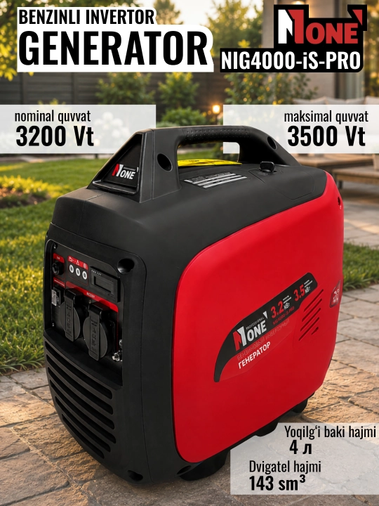 Benzinli invertor generator NUMBER ONE NIG4000-iS-PRO, max 3500 Vt
