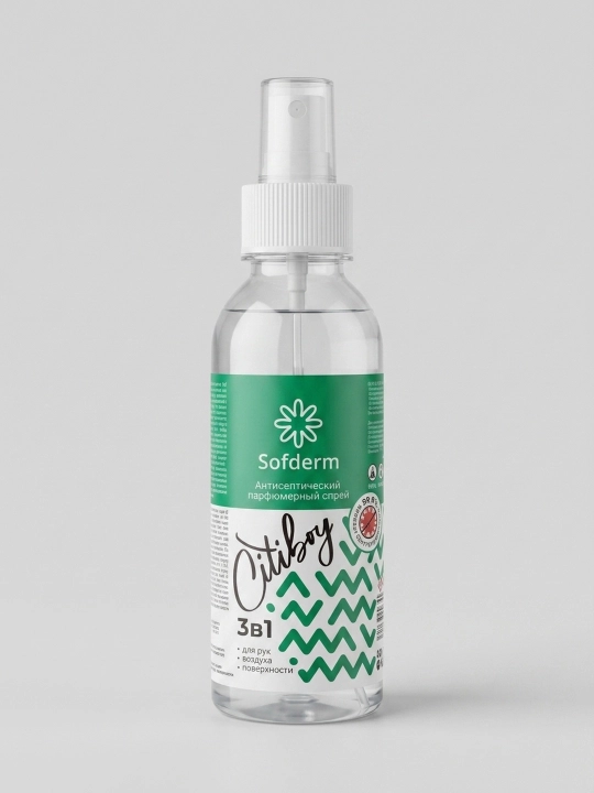 Sofderm Citiboy 3 tasi 1 da antiseptik parfyumeriyali sprey, qo‘llar, havo va yuzalar uchun