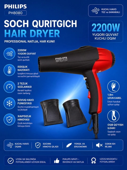Philips PH8080 soch quritgichi (fen) - 
