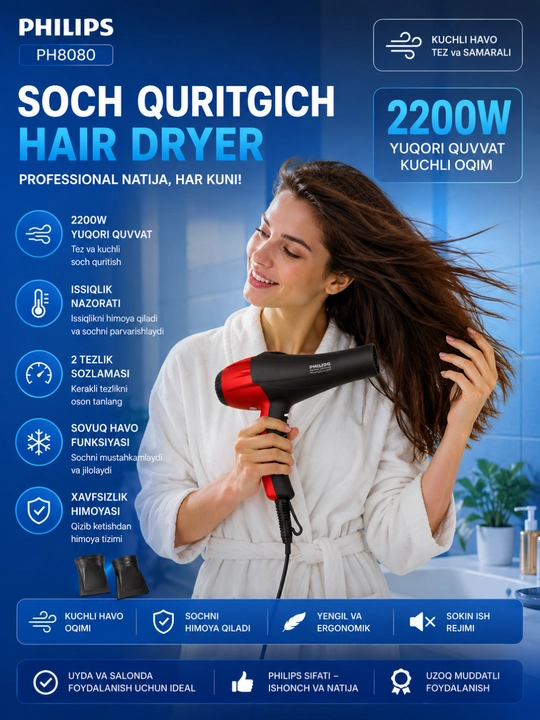 Philips PH8080 soch quritgichi (fen)
