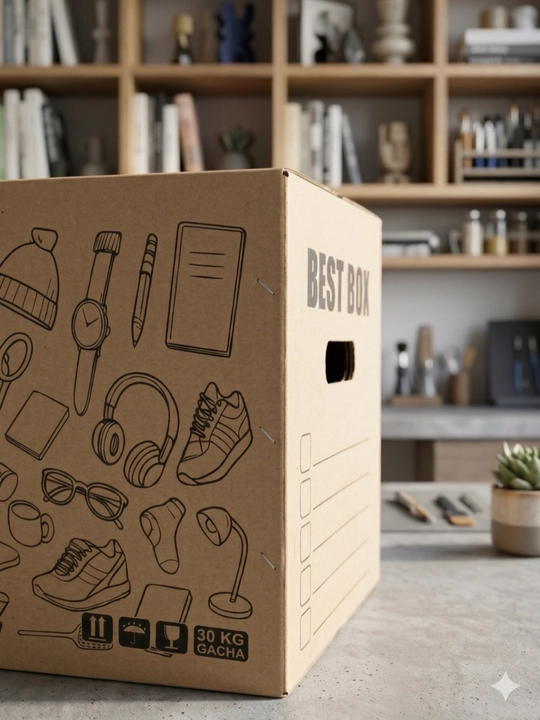 Karton quti, ko‘chish uchun quti, qadoqlash qutisi, mustahkam quti 50x30x40
