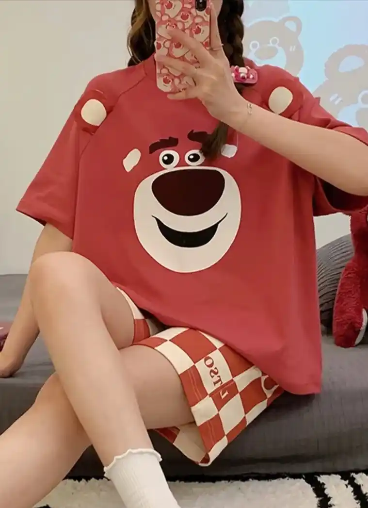 Ayollar va qizlar uchun pijama, ikki baho, uy uchun futbolka va shortik
