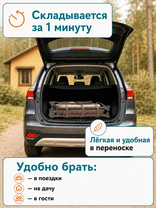 Ko‘p funksiyali bolalar karavoti, manej, 50 kg gacha yuklama, 0-4 yosh