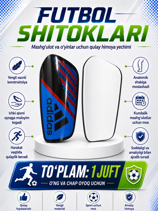 Professional futbol shitkilari — o‘yin va mashg‘ulot uchun himoya