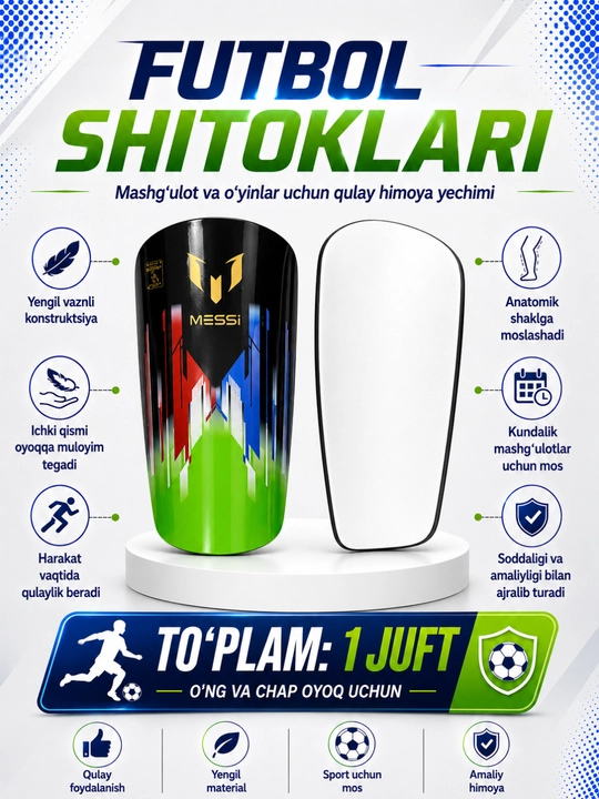 Professional futbol shitkilari — o‘yin va mashg‘ulot uchun himoya