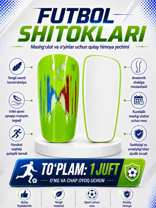 Professional futbol shitkilari — o‘yin va mashg‘ulot uchun himoya