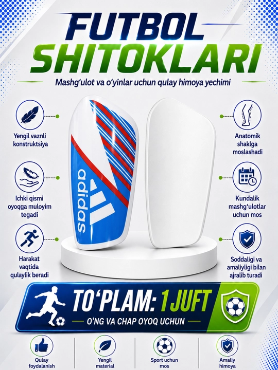 Professional futbol shitkilari — o‘yin va mashg‘ulot uchun himoya