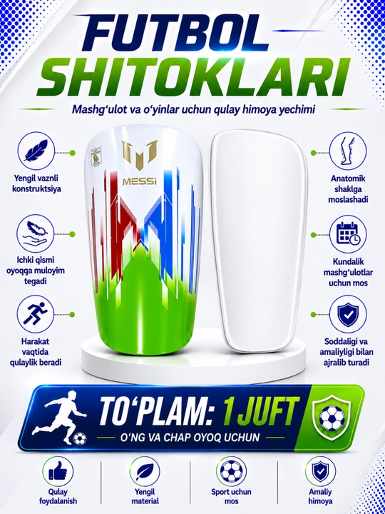 Professional futbol shitkilari — o‘yin va mashg‘ulot uchun himoya