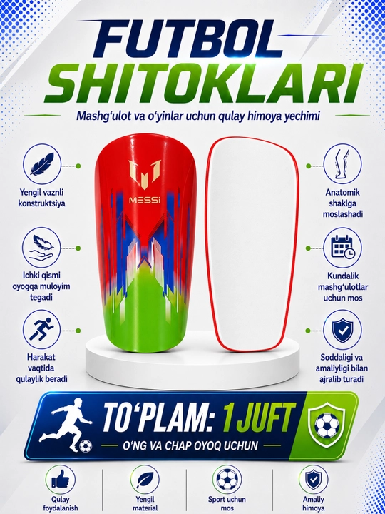 Professional futbol shitkilari — o‘yin va mashg‘ulot uchun himoya