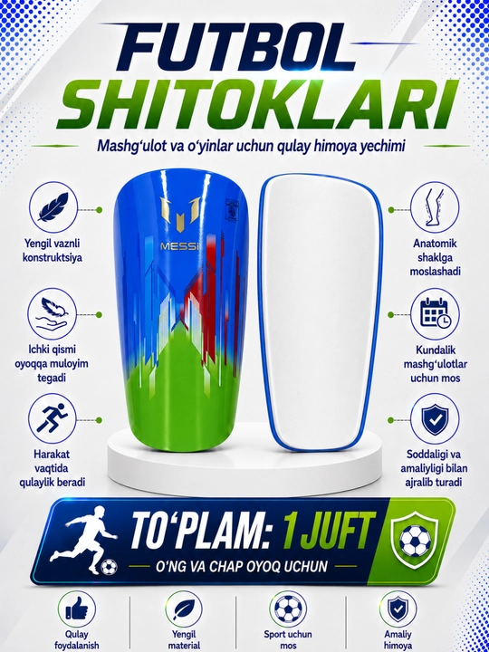 Professional futbol shitkilari — o‘yin va mashg‘ulot uchun himoya