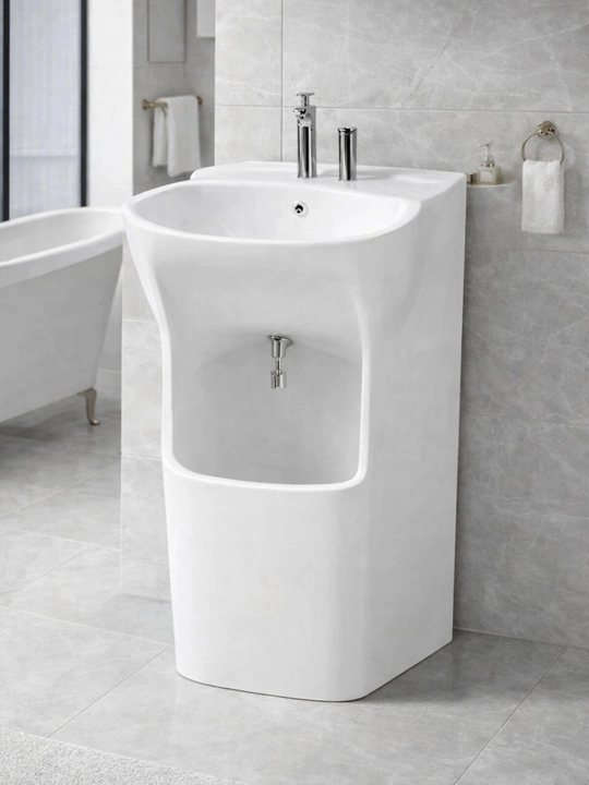 Керамическая раковина AquaStep с отделением для мытья ног