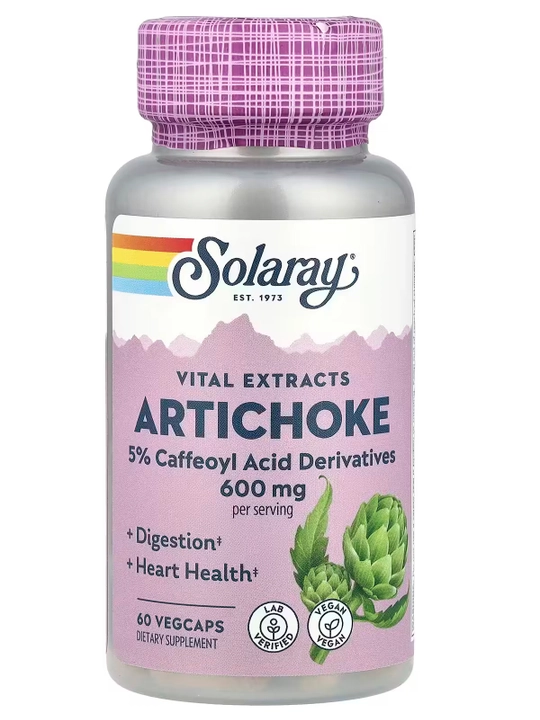 Artishok, Solaray, 600 mg, 60 kapsula