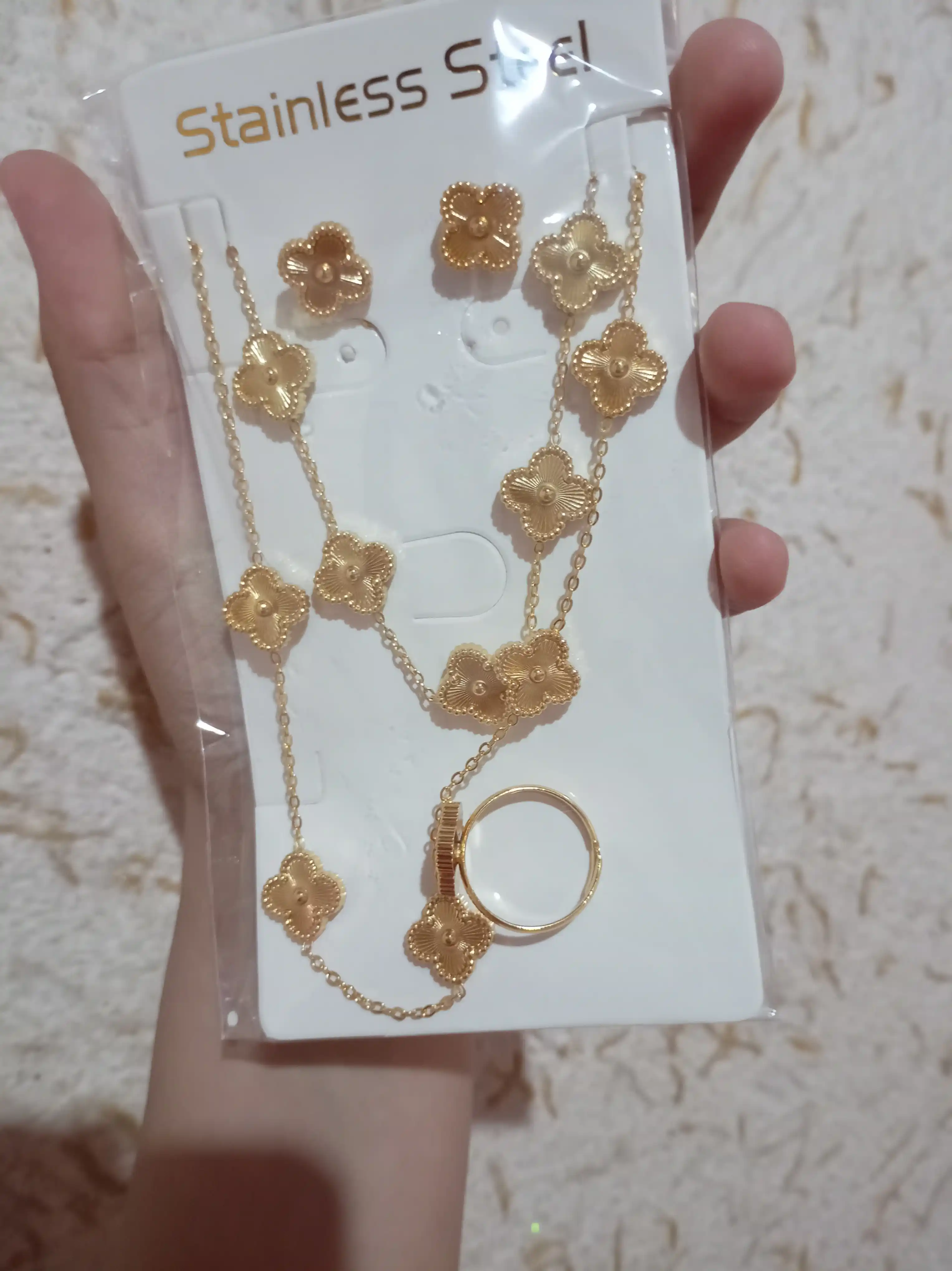 Комплект из серег, браслета и цепочки, украшения для женщин