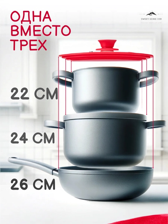 Крышка для сковороды, универсальная, силиконовая, 22, 24, 26 см, стеклянная