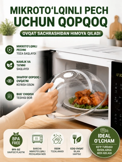 Sovutgich va mikroto‘lqinli pech uchun Phibo O‘YUCH qopqog‘i, dastali va klapanli, 20.5, 26 sm - 