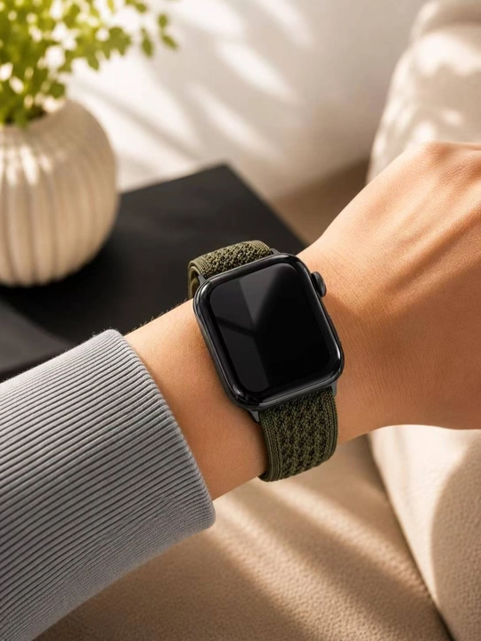 Apple Watch 42/44/45/49 mm uchun elastik neylon remeshok Ultra SE Series 1–10