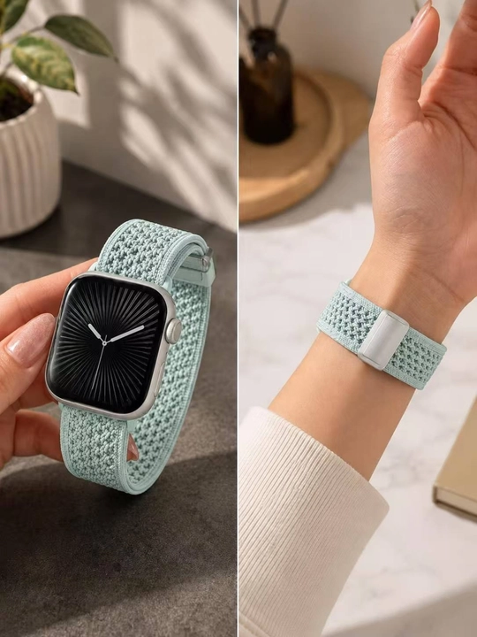 Apple Watch 42/44/45/49 mm uchun elastik neylon remeshok Ultra SE Series 1–10