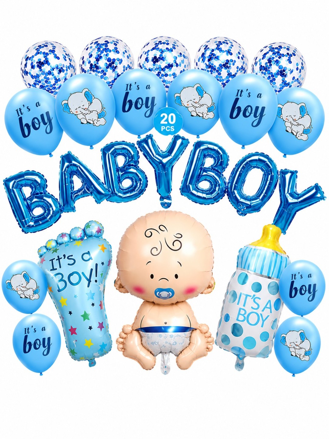 Набор воздушных шаров BABY BOY и BABY GIRL - 