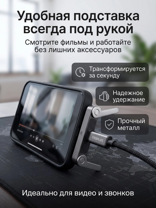 Type-C to Type-C kabeli, 180° aylanuvchi ulagich, PD tezkor quvvatlash, metall korpus - 