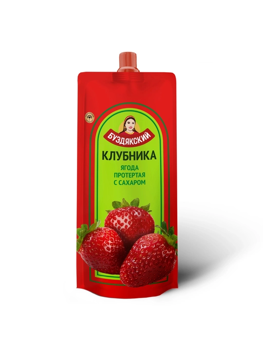 Maydalangan qulupnay, shakar bilan, 280 g, Doy-pak - 
